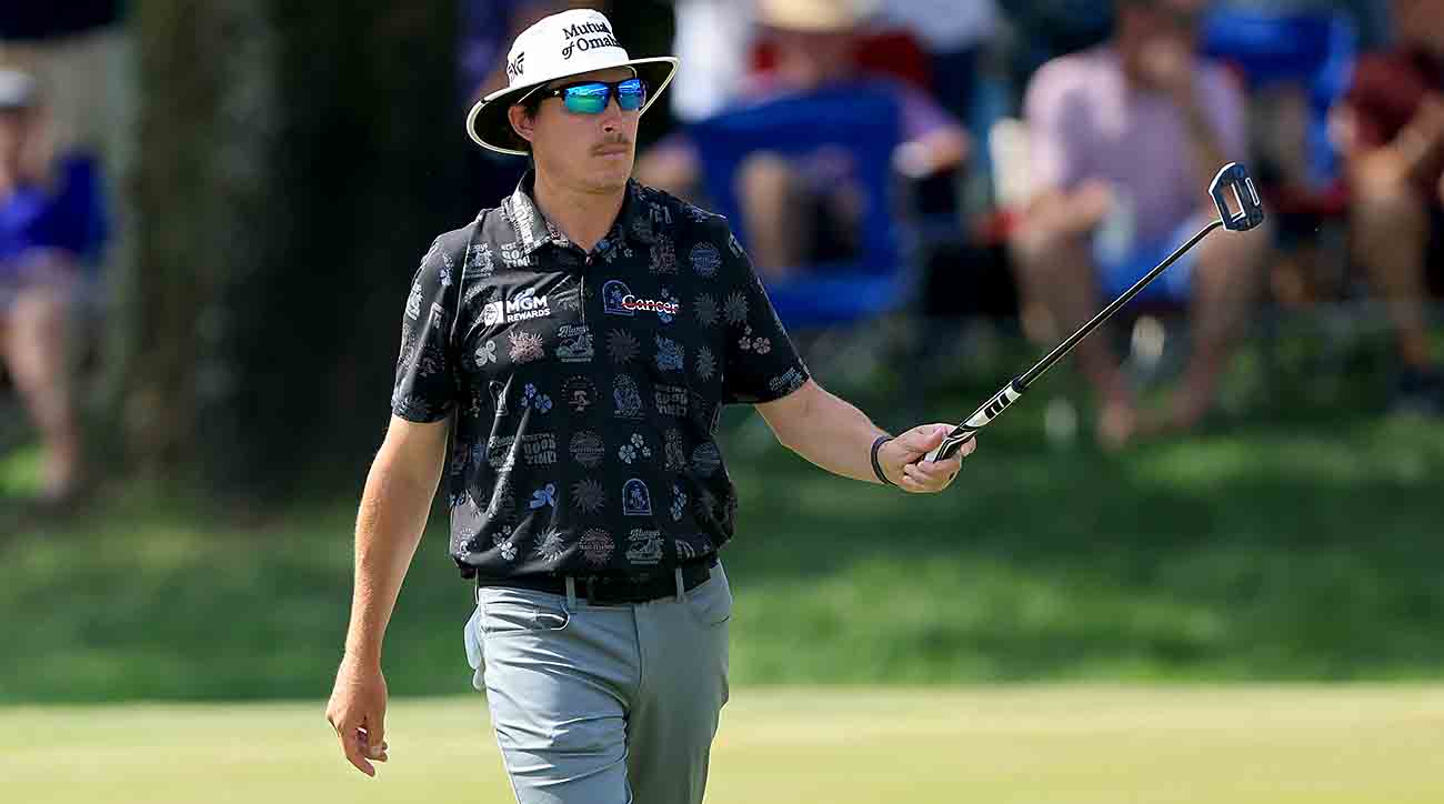 Joel Dahmen reacts during the second round of the 2024 Players Championship on the Stadium Course at TPC Sawgrass in Ponte Vedra Beach, Fla.