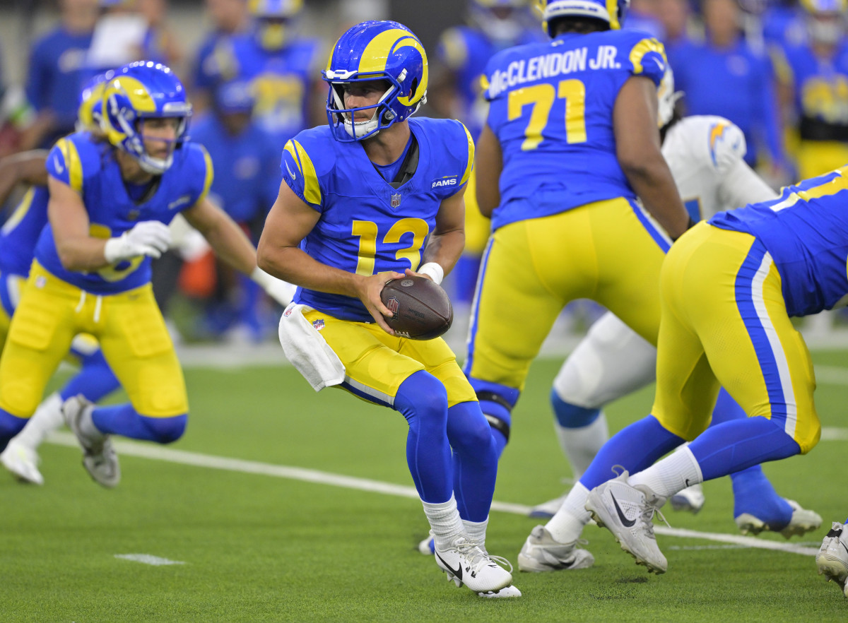 Los Angeles Rams QB Stetson Bennett in a 2023 Preseason Game