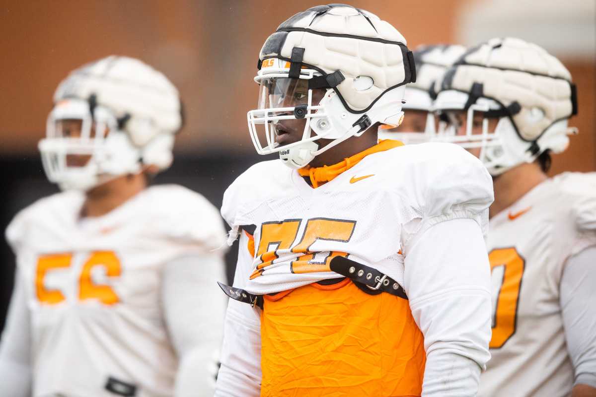 Tennessee Volunteers OT John Campbell Jr. during spring practice. (Photo by Brianna Paciorka of the News Sentinel)