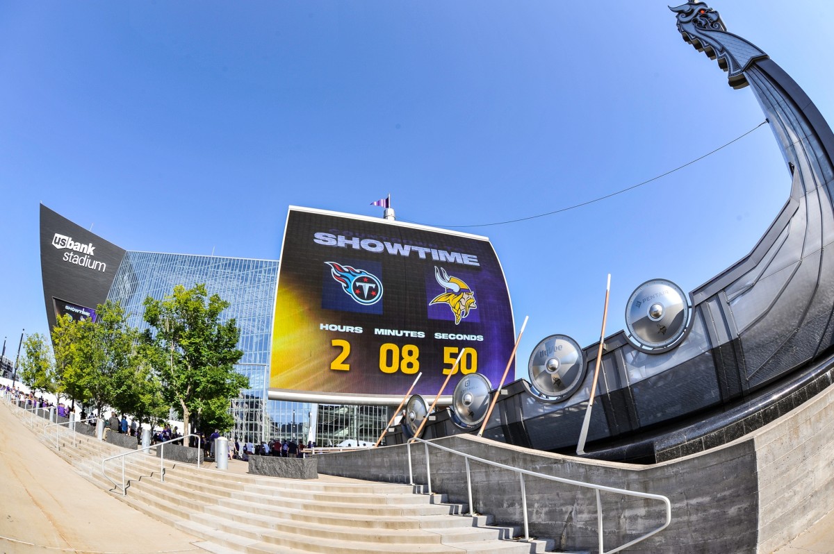 A general view of U.S. Bank Stadium before the game between the Minnesota Vikings and the Tennessee Titans.