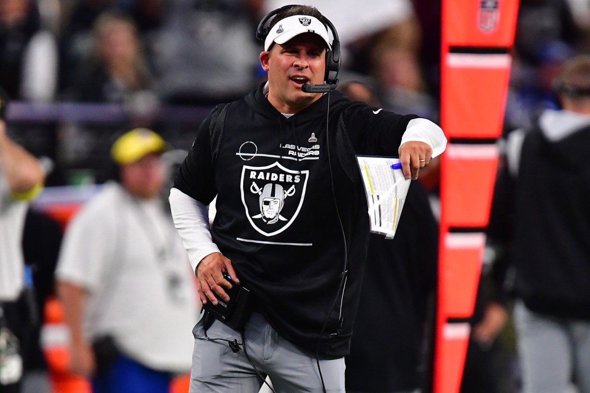 Las Vegas Raiders; Josh McDaniels after a 34-17 win over Los Angeles Rams -  Sports Illustrated Las Vegas Raiders News, Analysis and More