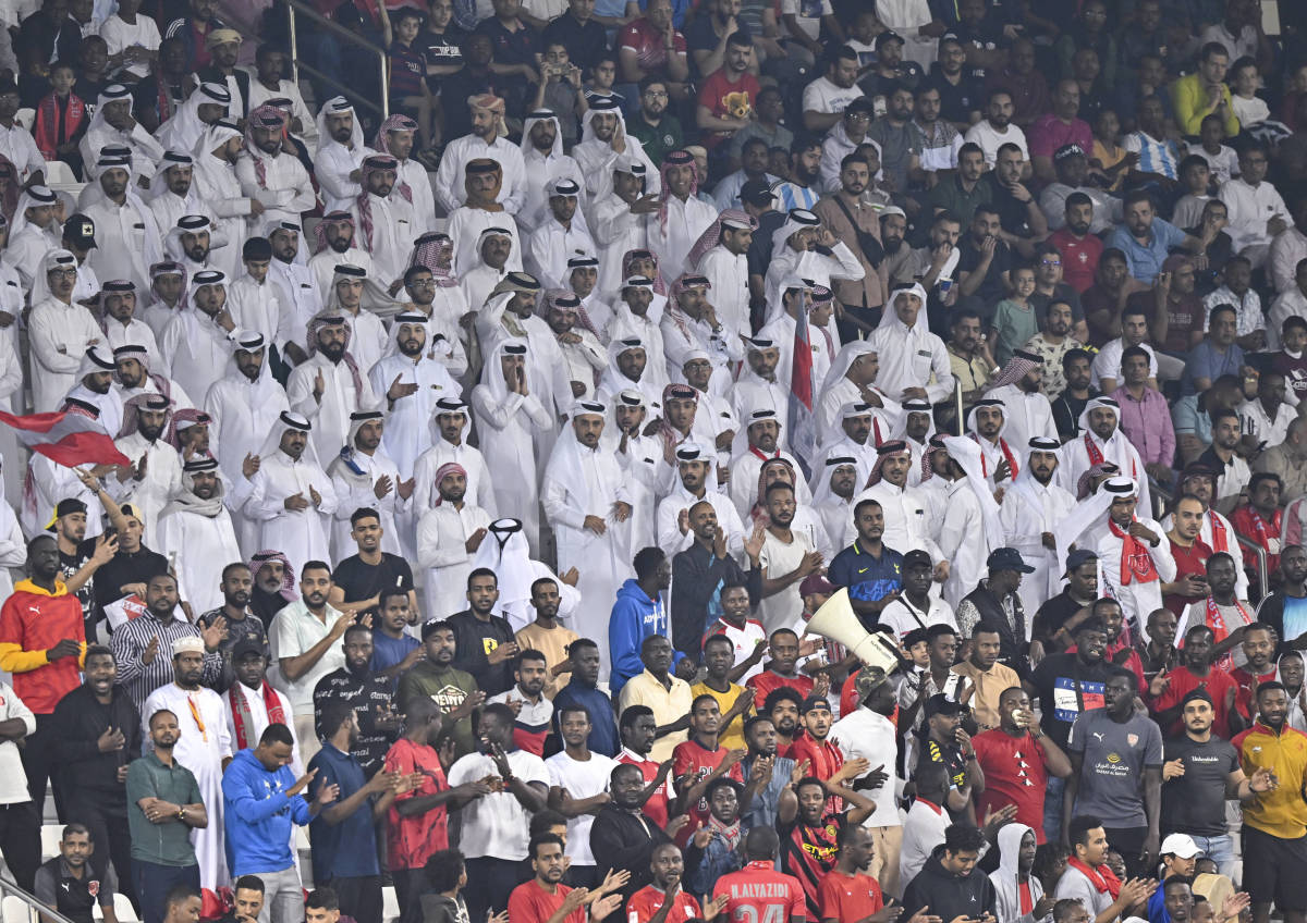 Fans of Al Duhail SC pictured during the 2023 Qatar Cup final