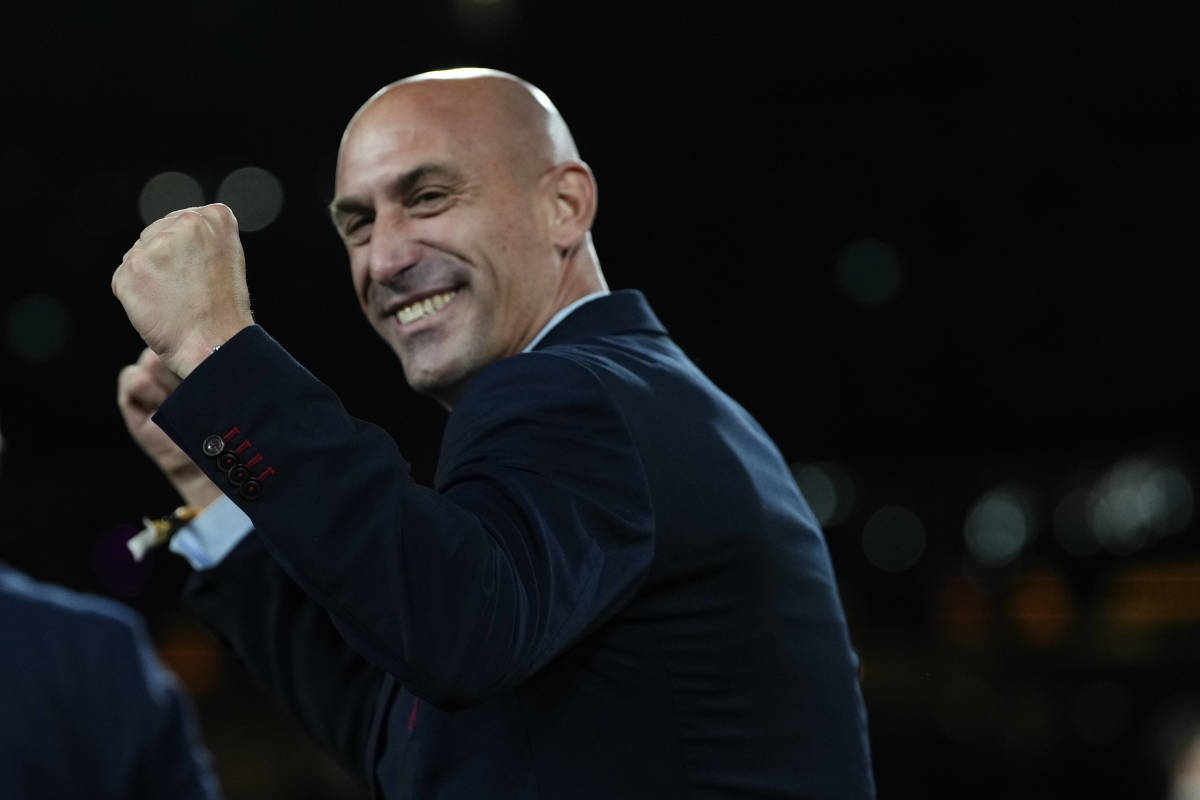 Luis Rubiales, president of the Royal Spanish Football Federation, pictured celebrating after Spain won the 2023 FIFA Women's World Cup