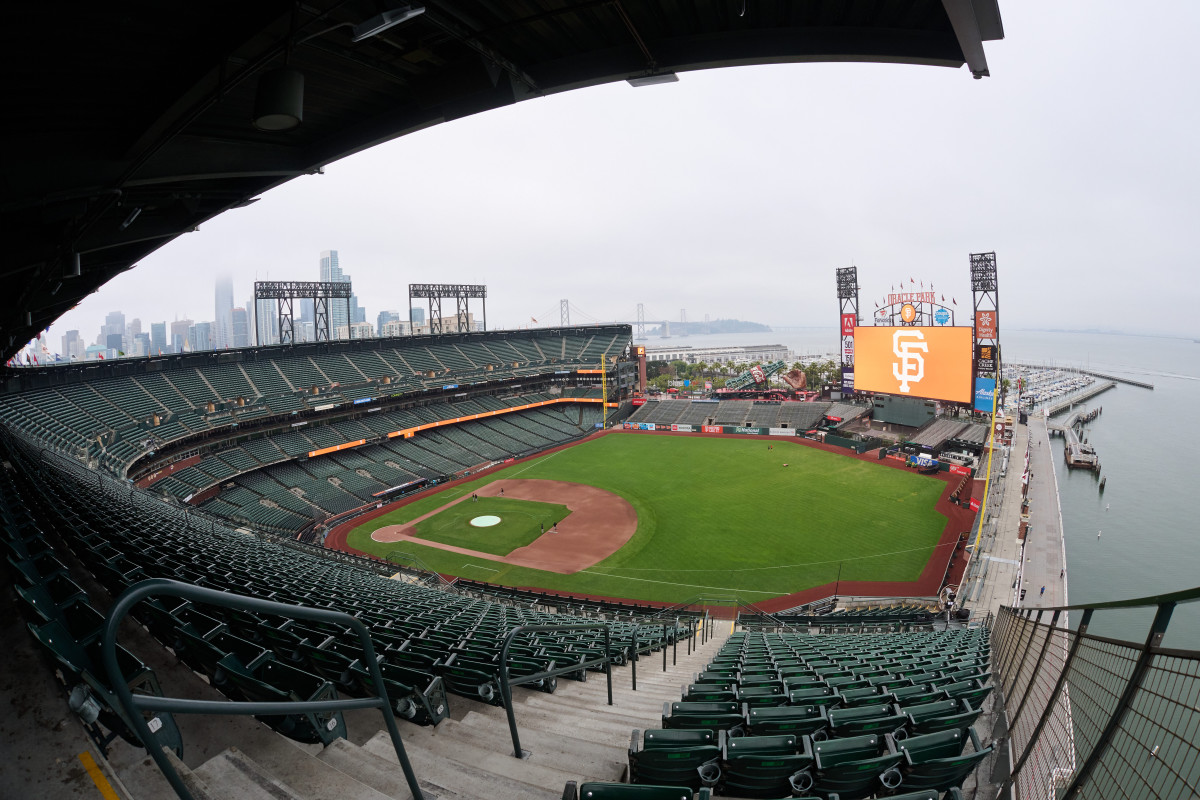 A general view of Oracle Park before a game between the Braves and Giants