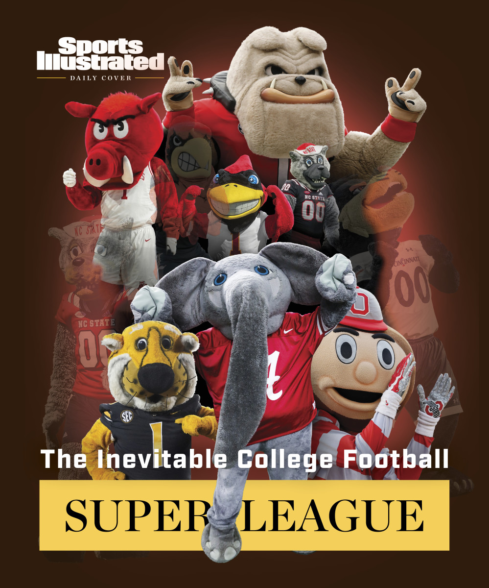 A composite of college football mascots