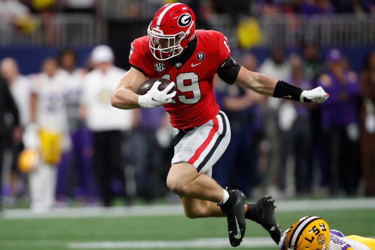 Georgia tight end Brock Bowers against LSU during the 2022 SEC Championship game. 