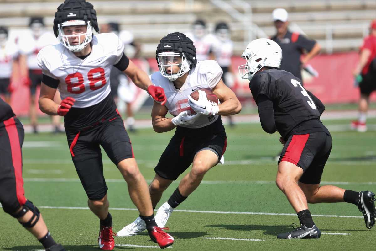 Ball State football running back Vaughn Pemberton during the team's practice at Scheumann Stadium on Tuesday, August, 8, 2023.