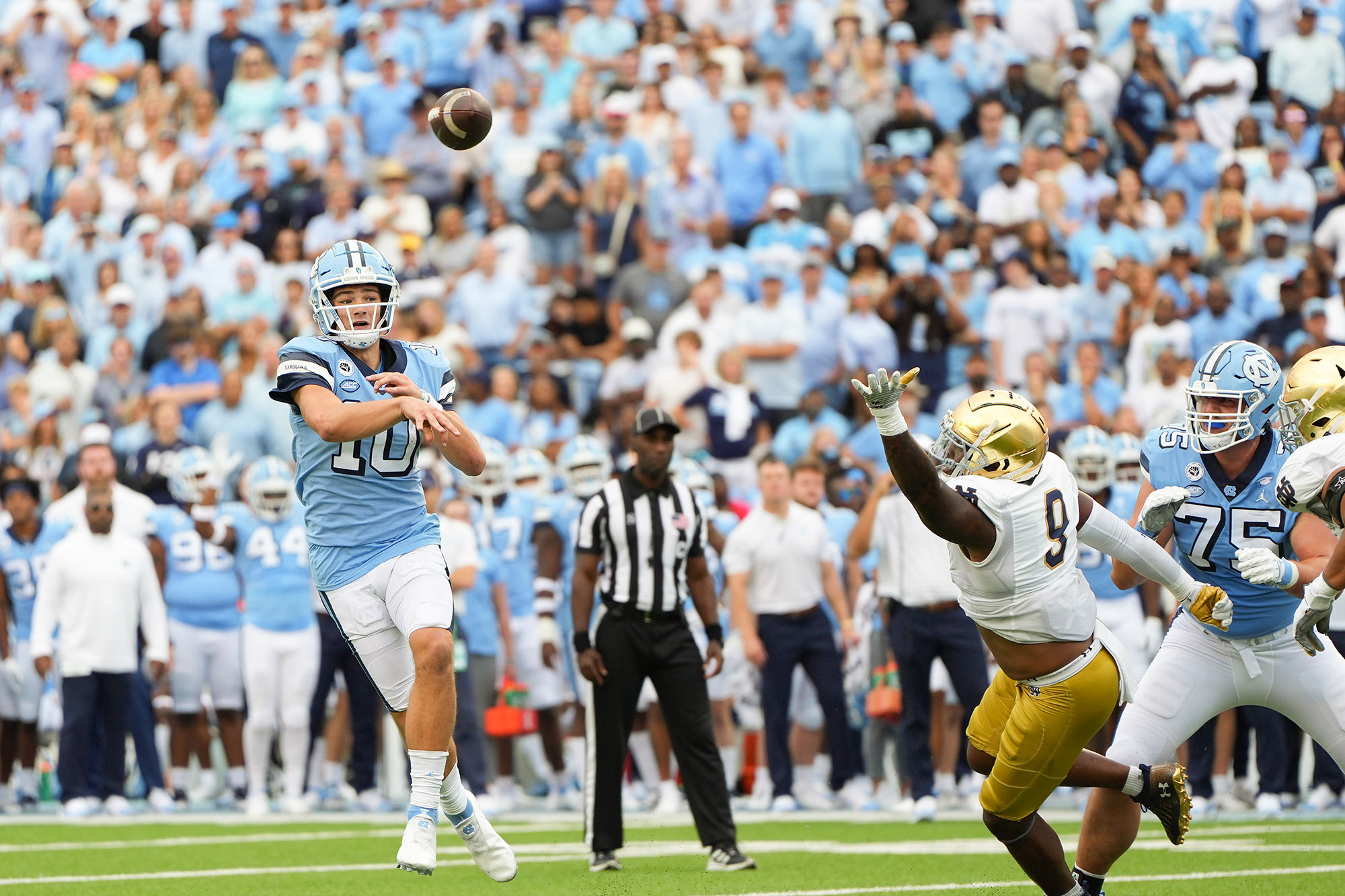 Maye threw 38 touchdowns last season—including this one against Notre Dame in September—with just seven interceptions.