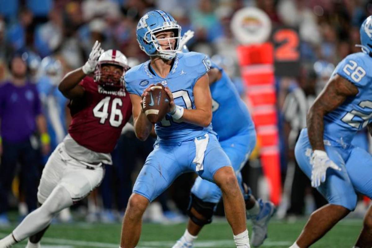 North Carolina quarterback Drake Maye