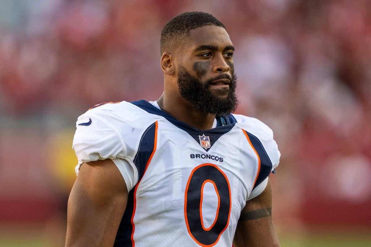 Denver Broncos linebacker Jonathon Cooper (0) during halftime against the San Francisco 49ers at Levi's Stadium.