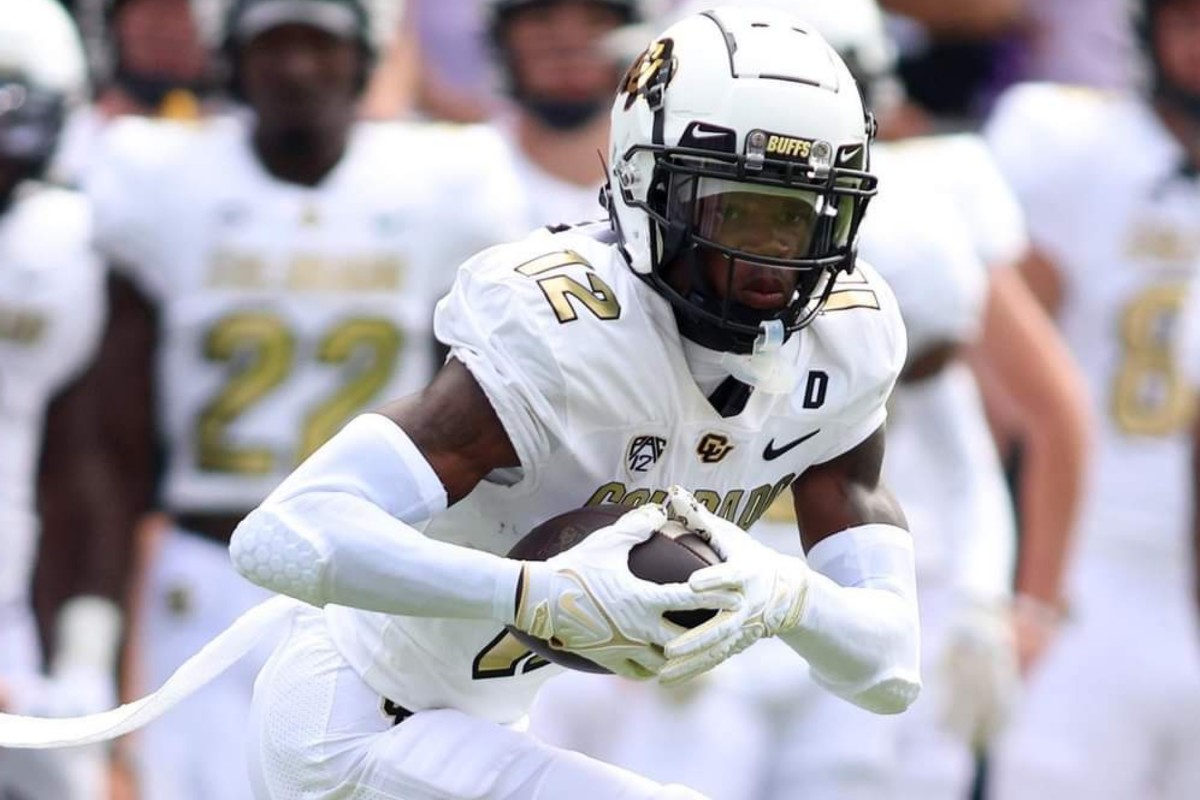 Travis Hunter catching a pass against TCU