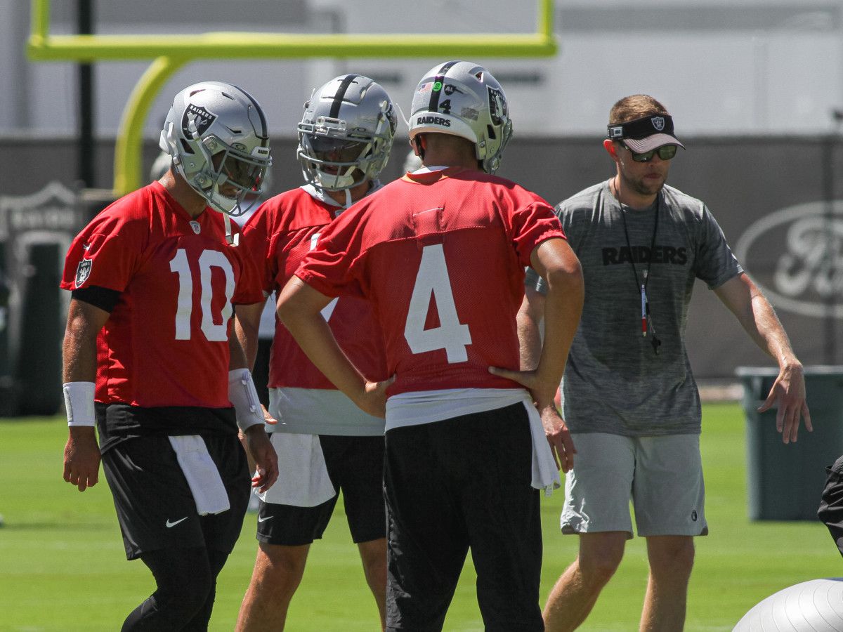 Raiders QBs Jimmy Garoppolo, Brian Hoyer, and Aidan O'Connell