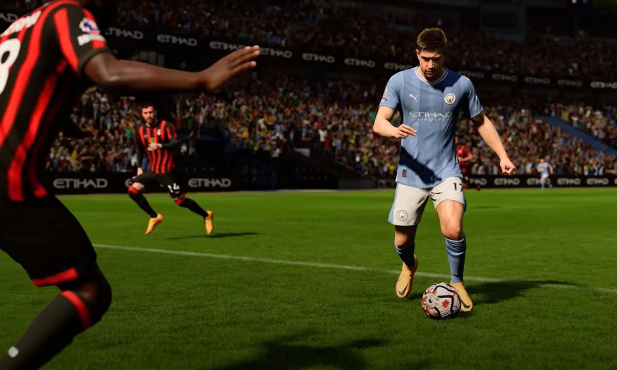 Kevin De Bruyne pictured (right) on EA Sports FC 24