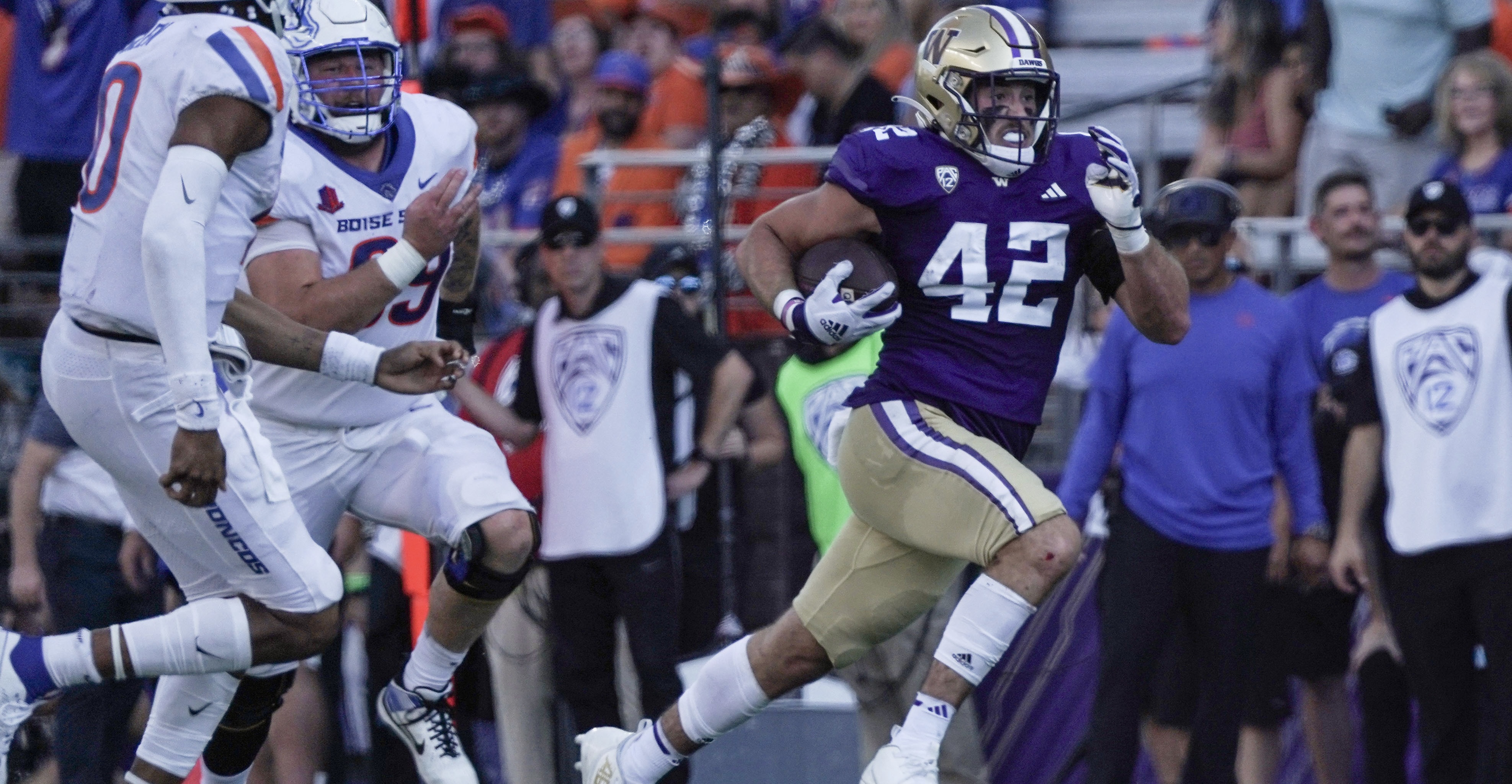 Carson Bruener had a 33-yard interception return against Boise State.