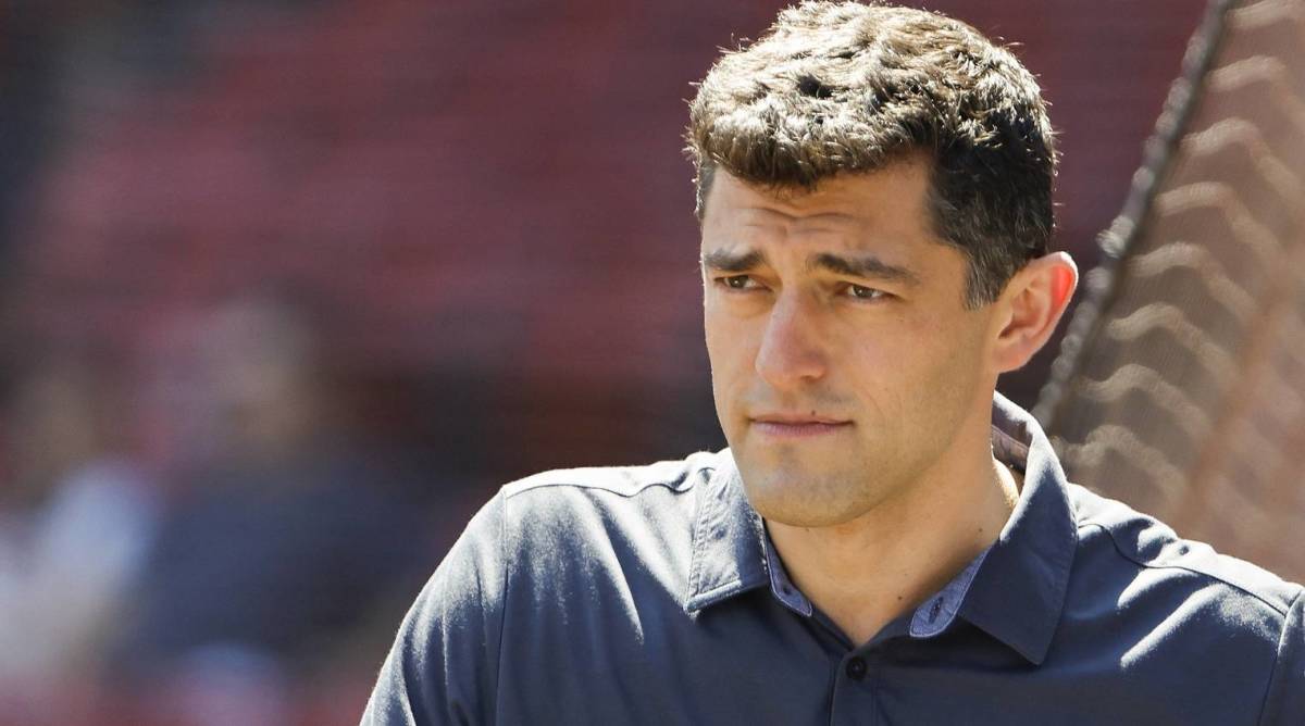 Red Sox executive Chaim Bloom looks on before a game.