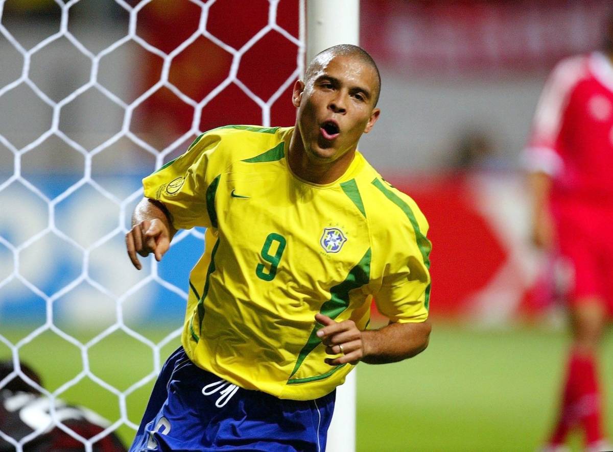 Brazil striker Ronaldo pictured during the 2002 FIFA World Cup
