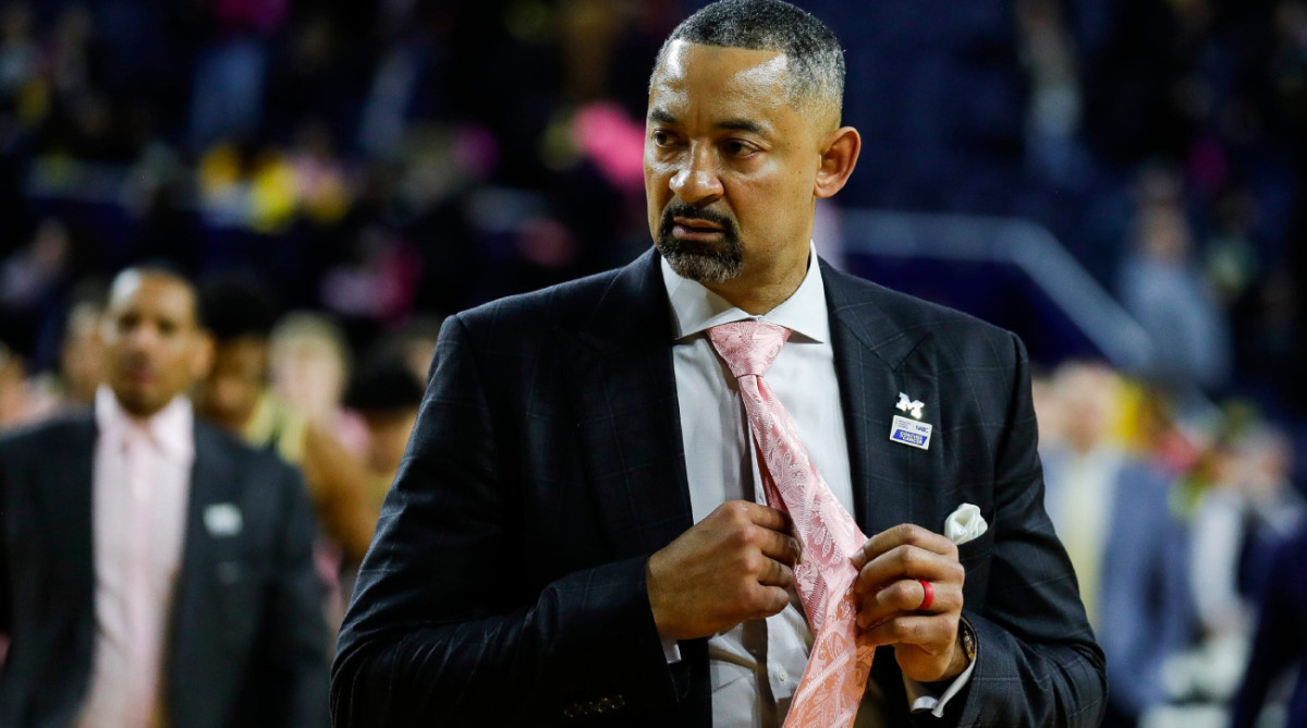 Michigan head coach Juwan Howard walks off the court after the Wolverines lost 75-70 to Purdue at Crisler Center in Ann Arbor on Thursday, Jan. 26, 2023.  