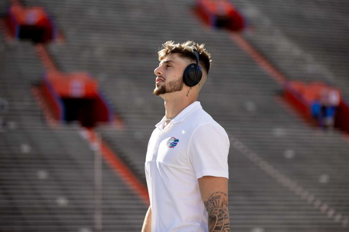 Florida Gators WR Ricky Pearsall before their spring game on April 23rd, 2023, in Gainesville, Florida. (Photo by Matt Pendleton of USA Today)