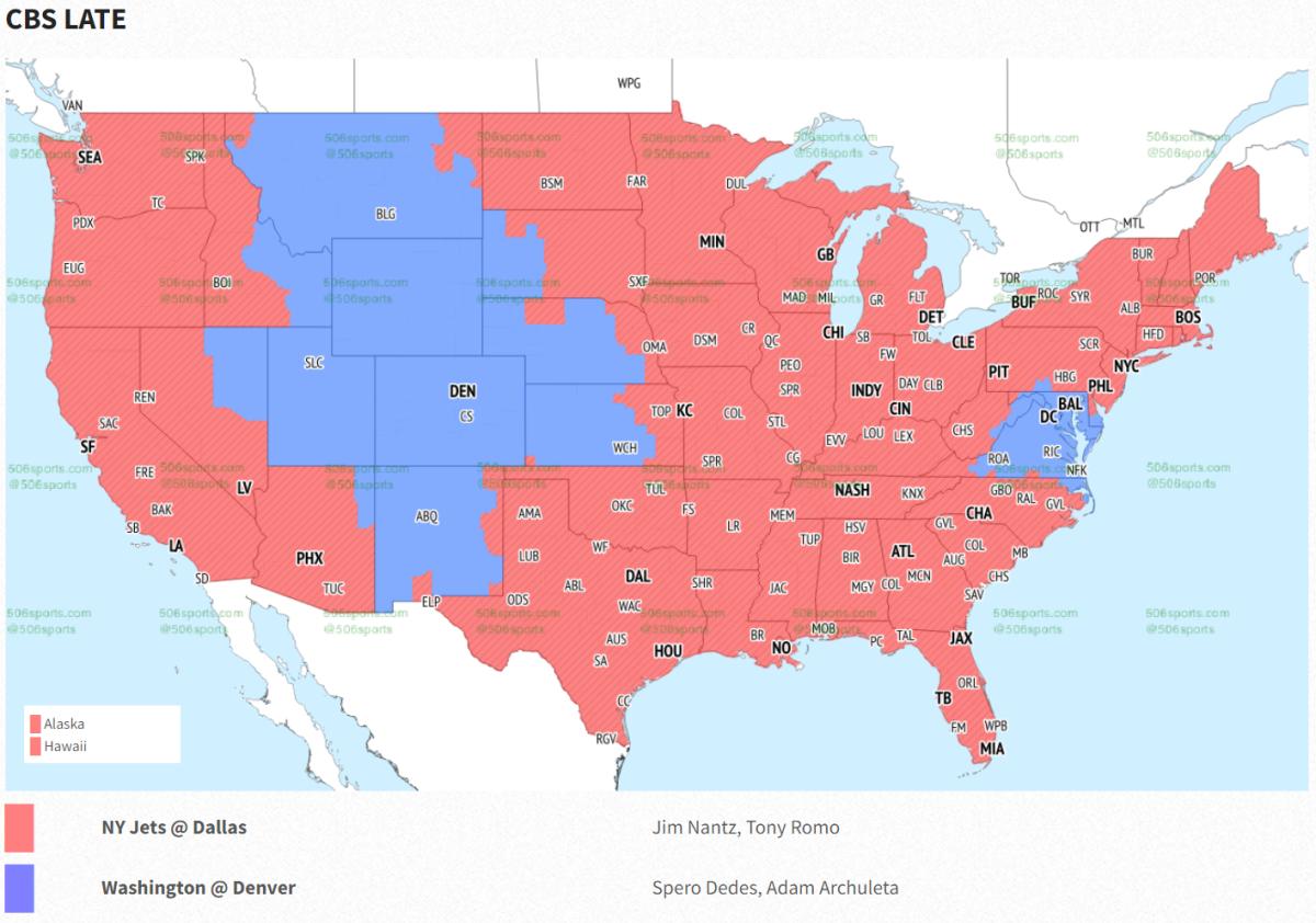 NFL Week 2 TV Coverage Map