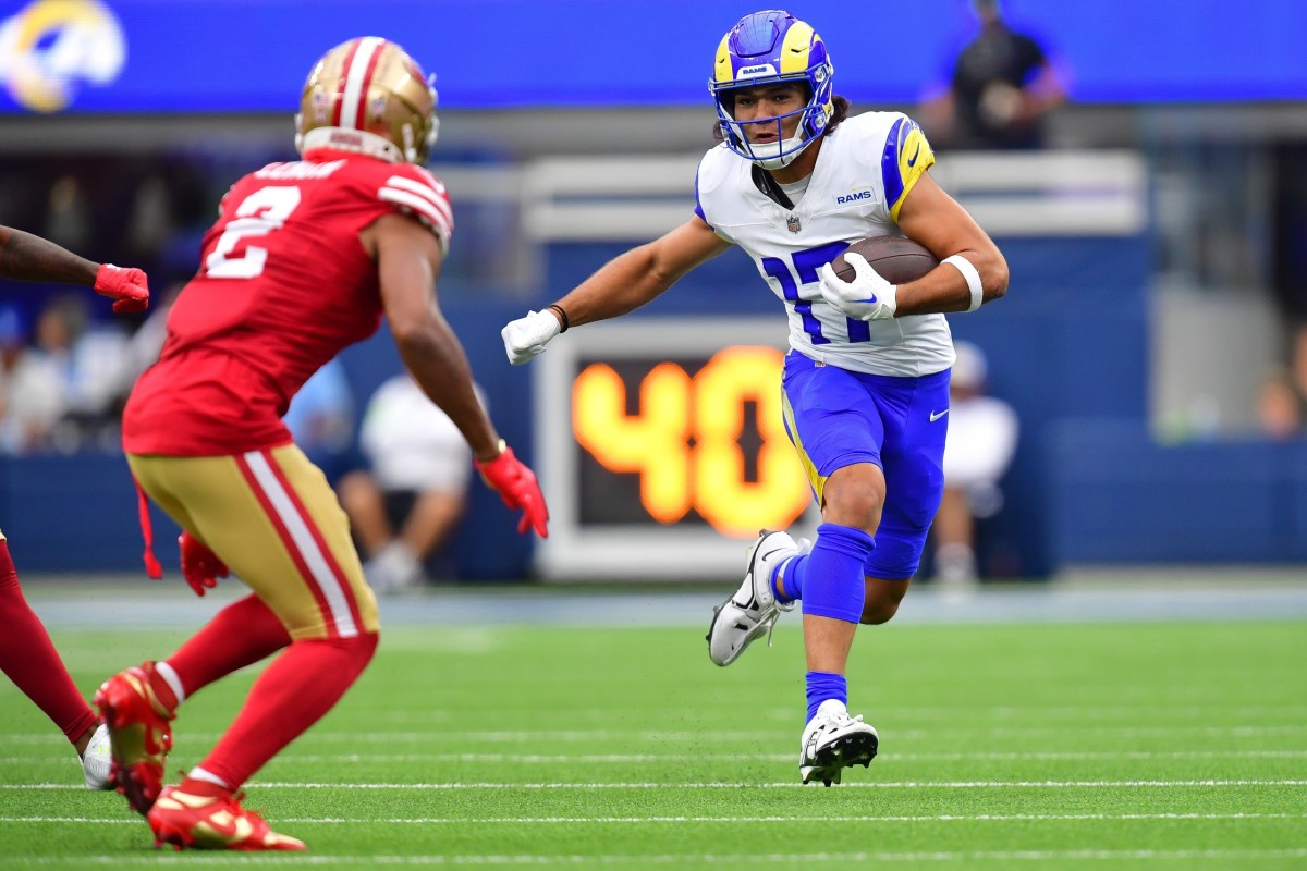 Rams receiver Puka Nacua, a fifth-round pick out of Brigham Young, had 15 receptions for a 115 yards against the 49ers in Week 2.