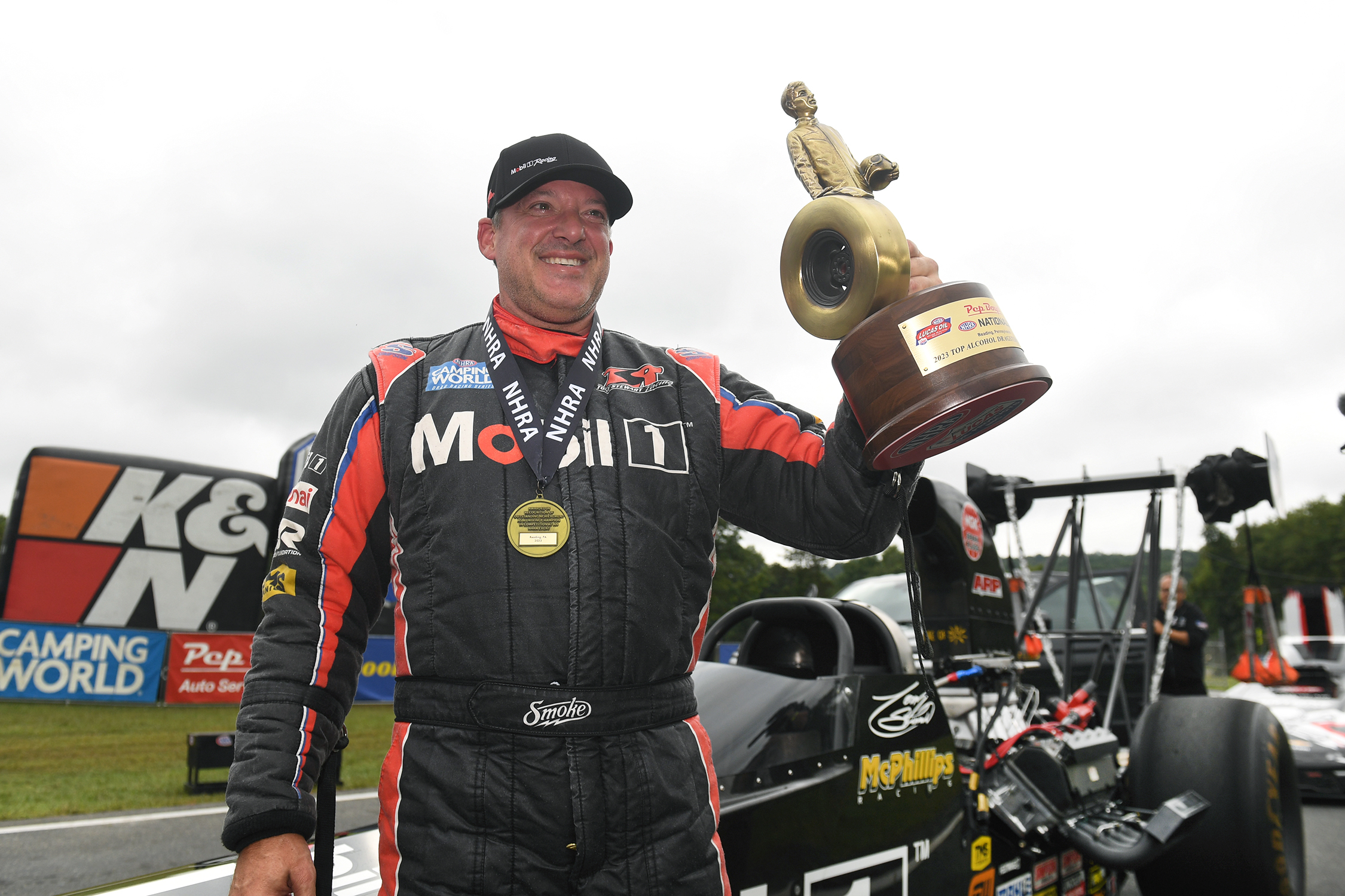 Tony Stewart finished runner-up in his rookie season in NHRA Drag Racing, competing in the Top Alcohol Dragster circuit. If he ever wins a NHRA championship, Stewart could become the first driver in history to win championships in NASCAR, IndyCar and NHRA. Photo courtesy NHRA.