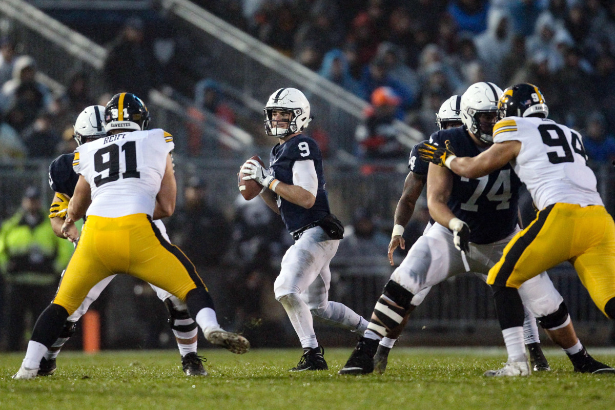 Penn State quarterback Trace McSorley returned from a first-half injury to lead the Nittany Lions over Iowa in a 2018 game at Beaver Stadium.