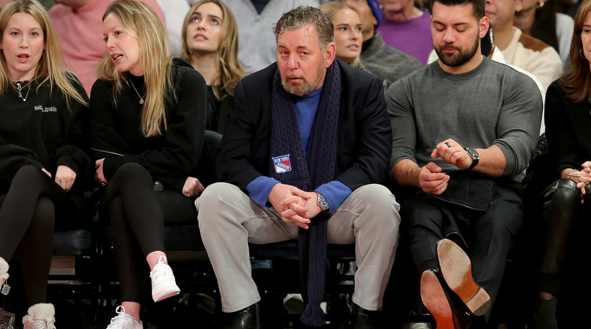Knicks executive chairman James Dolan watches during the second quarter against the 76ers at Madison Square Garden.