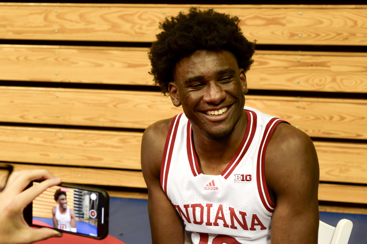 Indiana Hoosier Sophomore Forward Kaleb Banks answers questions about the approaching season at IU Basketball Media Day.