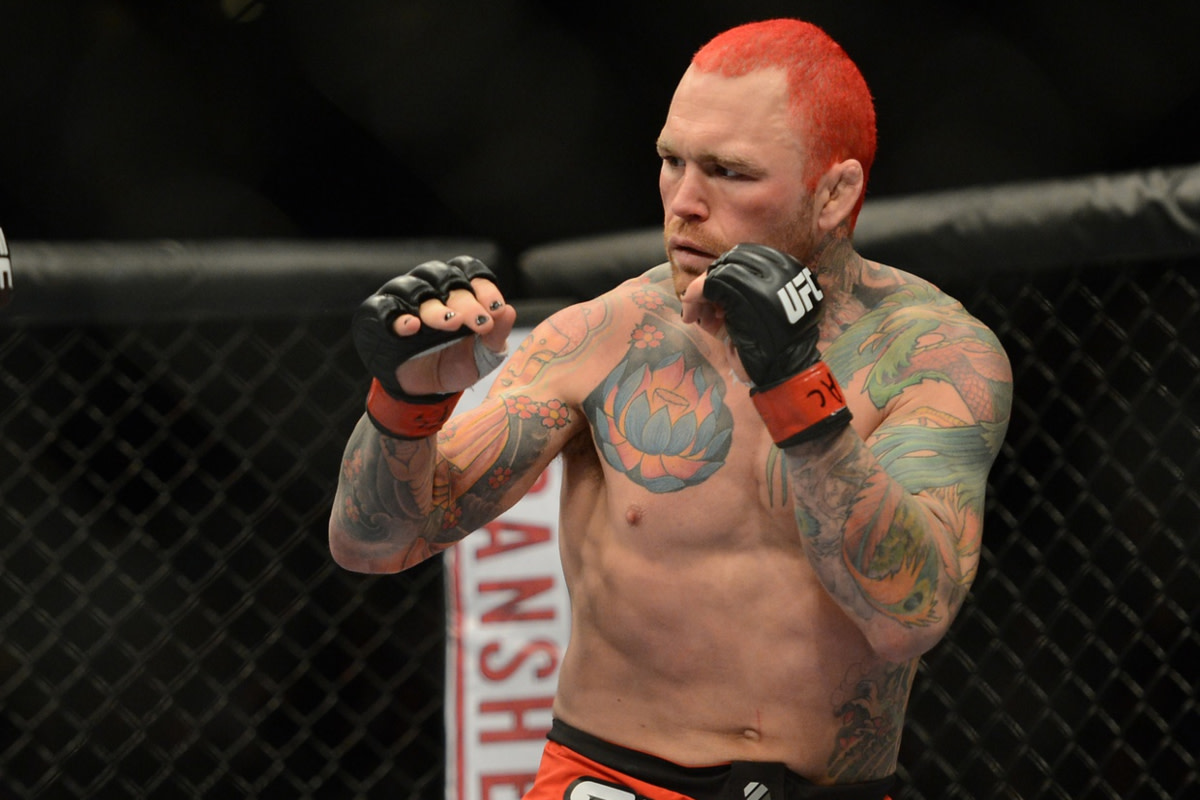Chris Leben goes one-on-one with Uriah Hall during a UFC Fight Night event.