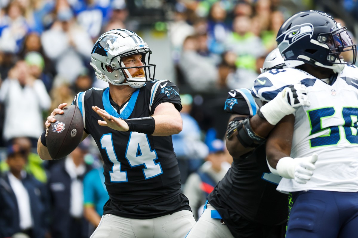 Panthers backup quarterback Andy Dalton threw for 361 yards and two touchdowns against the Seahawks in Week 3.