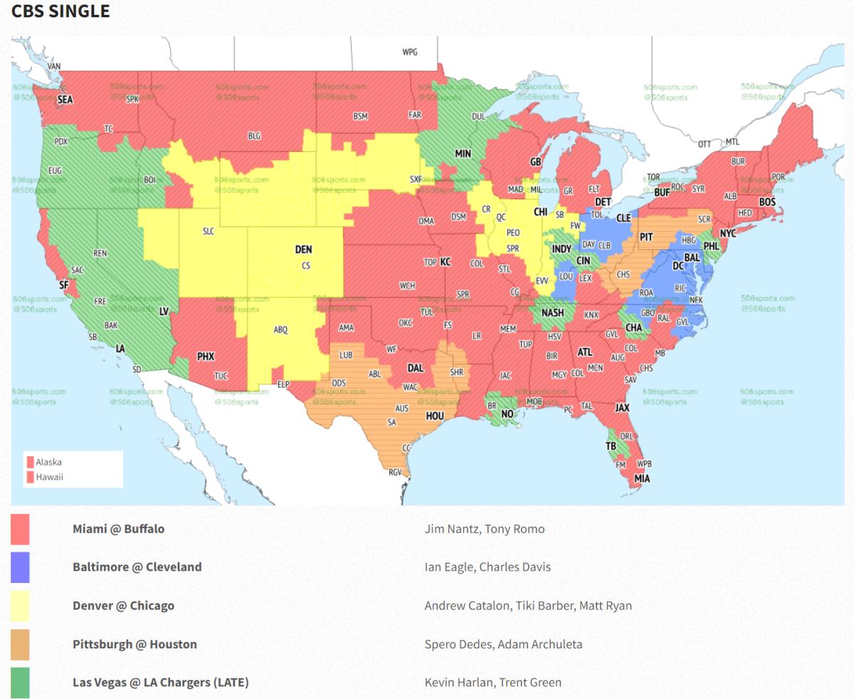 Week 4 NFL TV Coverage Map - Sports Illustrated Arizona Cardinals News,  Analysis and More