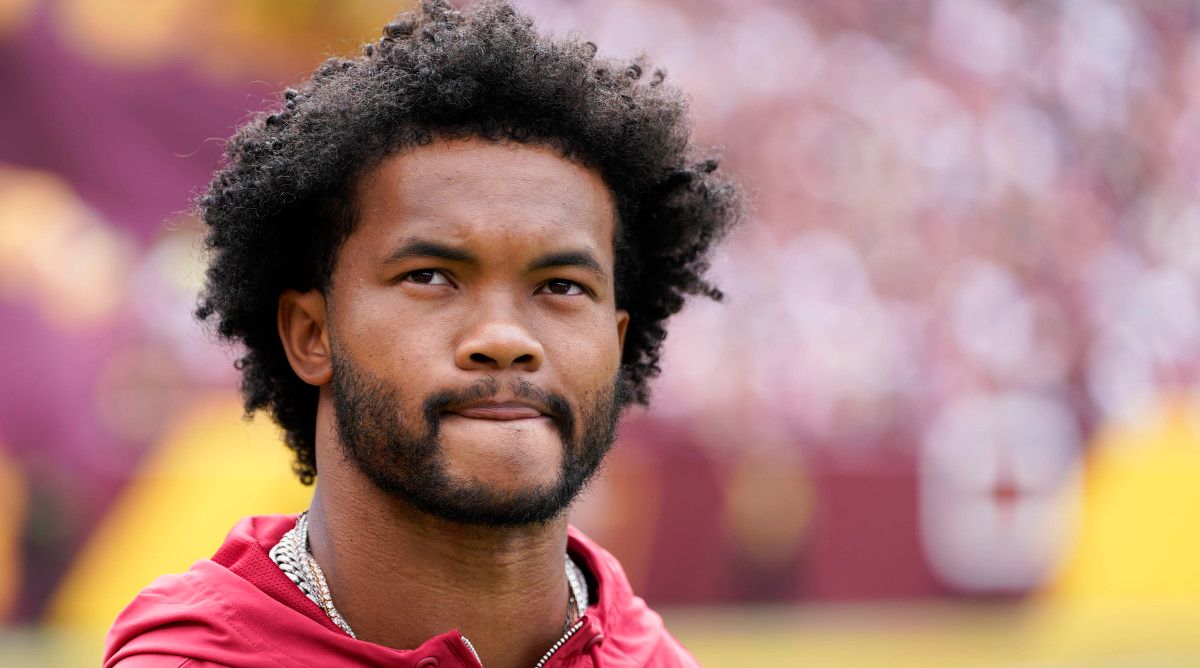 Kyler Murray looks on during a Cardinals game.