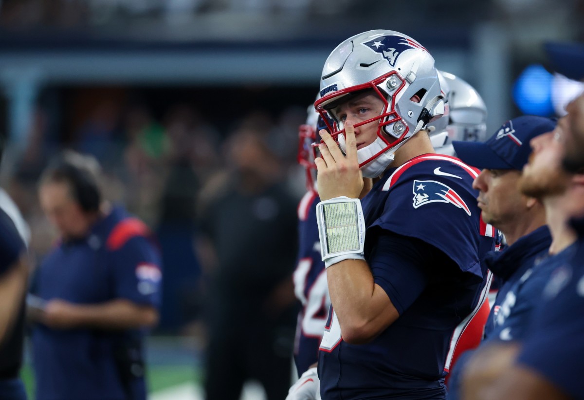 Patriots quarterback Mac Jones was benched Sunday during the Cowboys' 38-3 win over New England in Week 3.