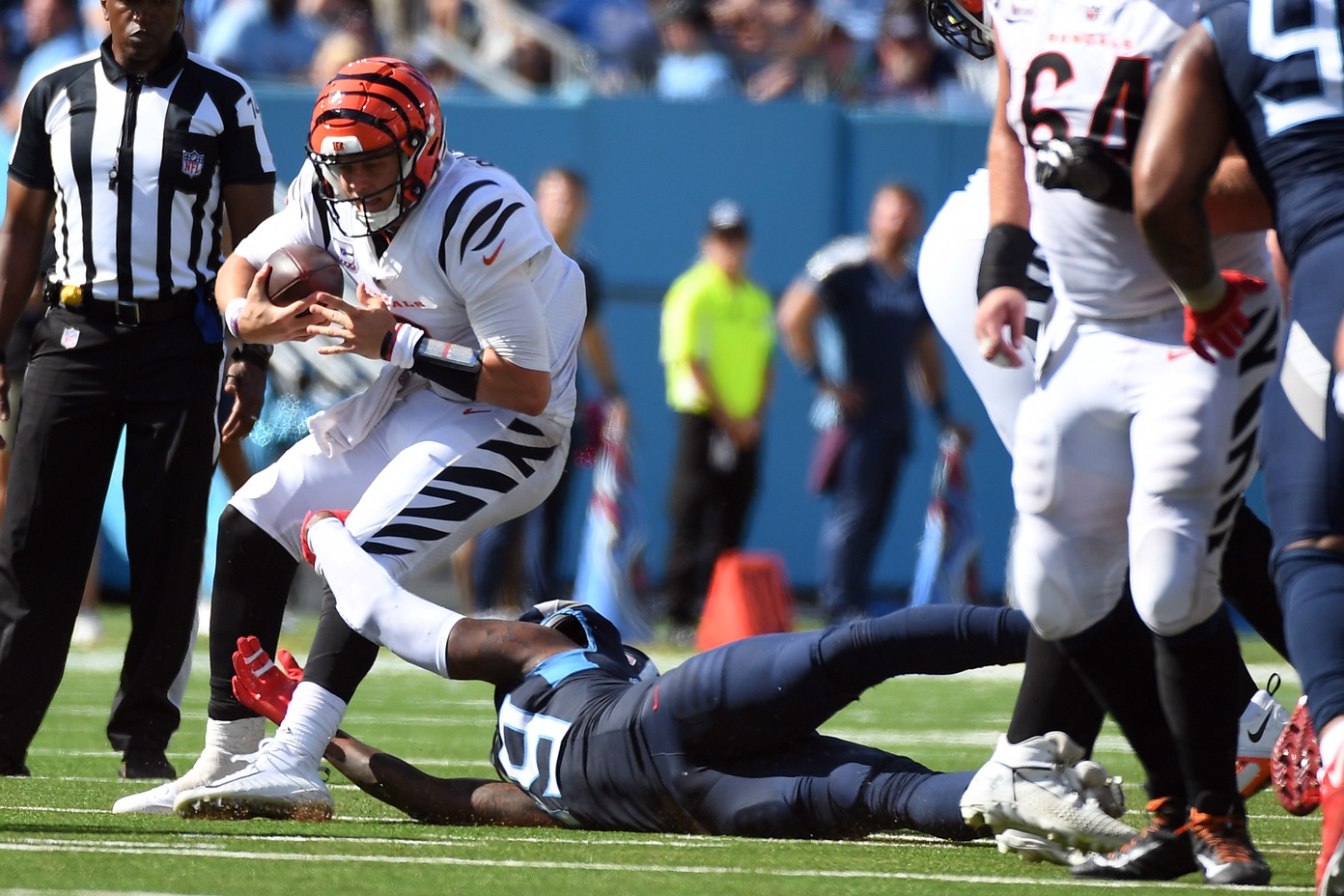 Bengals quarterback Joe Burrow has struggled since sustaining a strained calf during training camp.