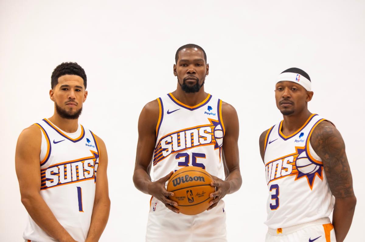 Phoenix Suns stars Kevin Durant, Devin Booker and Bradley Beal could potentially lead the team to their first NBA title