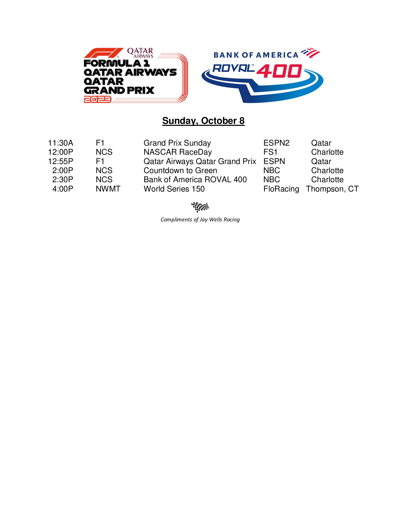F1 night race in Qatar, NASCAR cutoff race highlight this weekend's ...