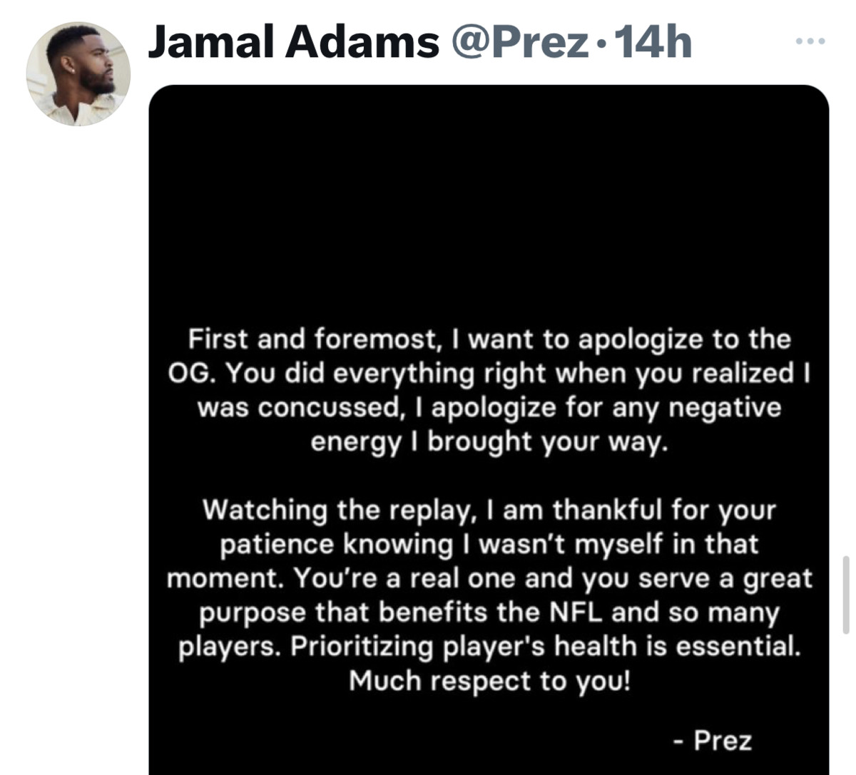 Jamal Adams’ letter