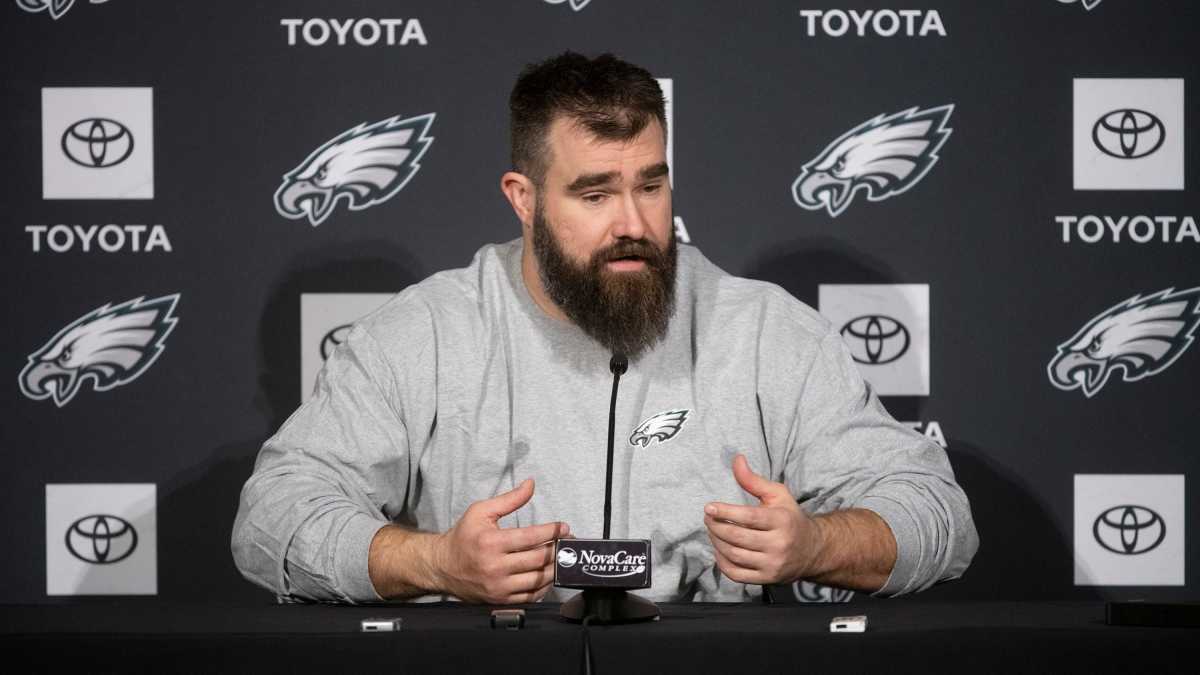 Philadelphia Eagles center Jason Kelce was frustrated on the sideline during the team's Week 5 win over the Los Angeles Rams. 
