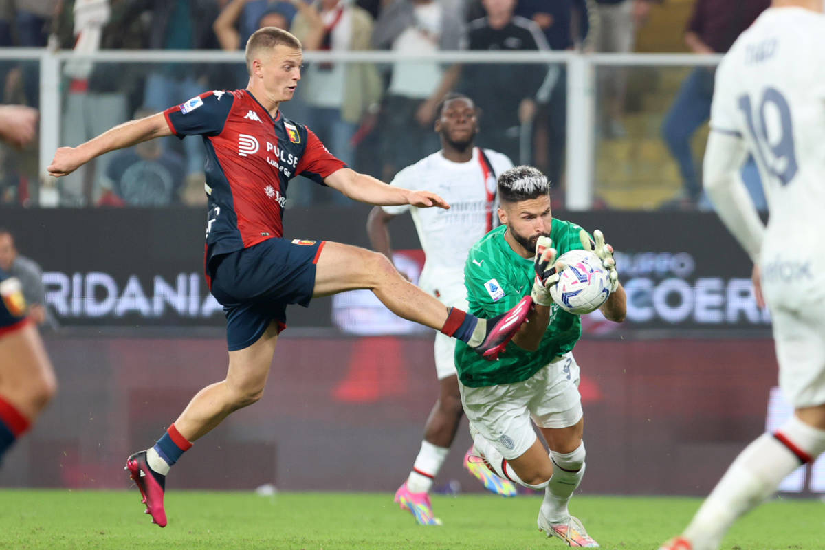 Oliver Giroud se puso los guantes en el duelo entre Genoa y Milan manteniendo el arco en cero