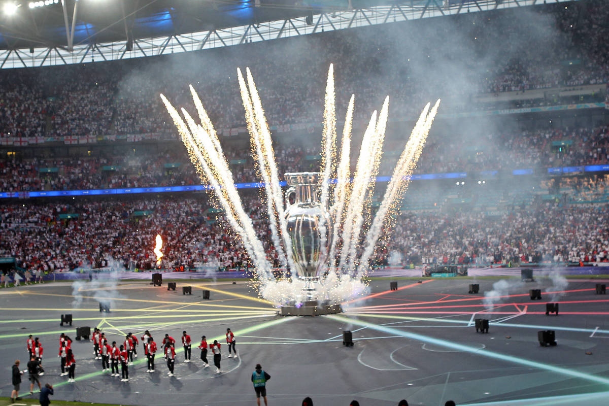 A general view from inside Wembley Stadium before the final of Euro 2020