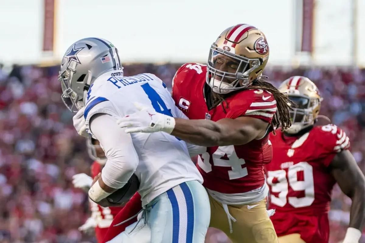 Prescott was sacked during the Week 5 loss to the San Francisco 49ers.
