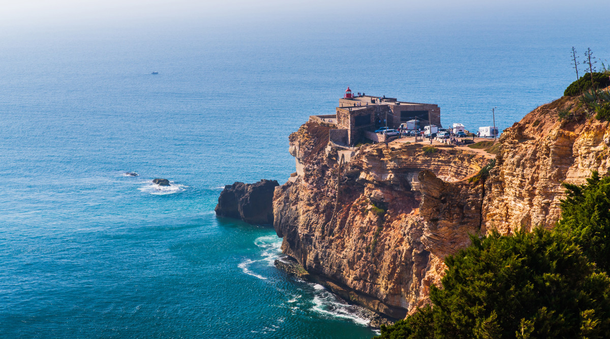 The cliffs of Nazaré, Portugal.