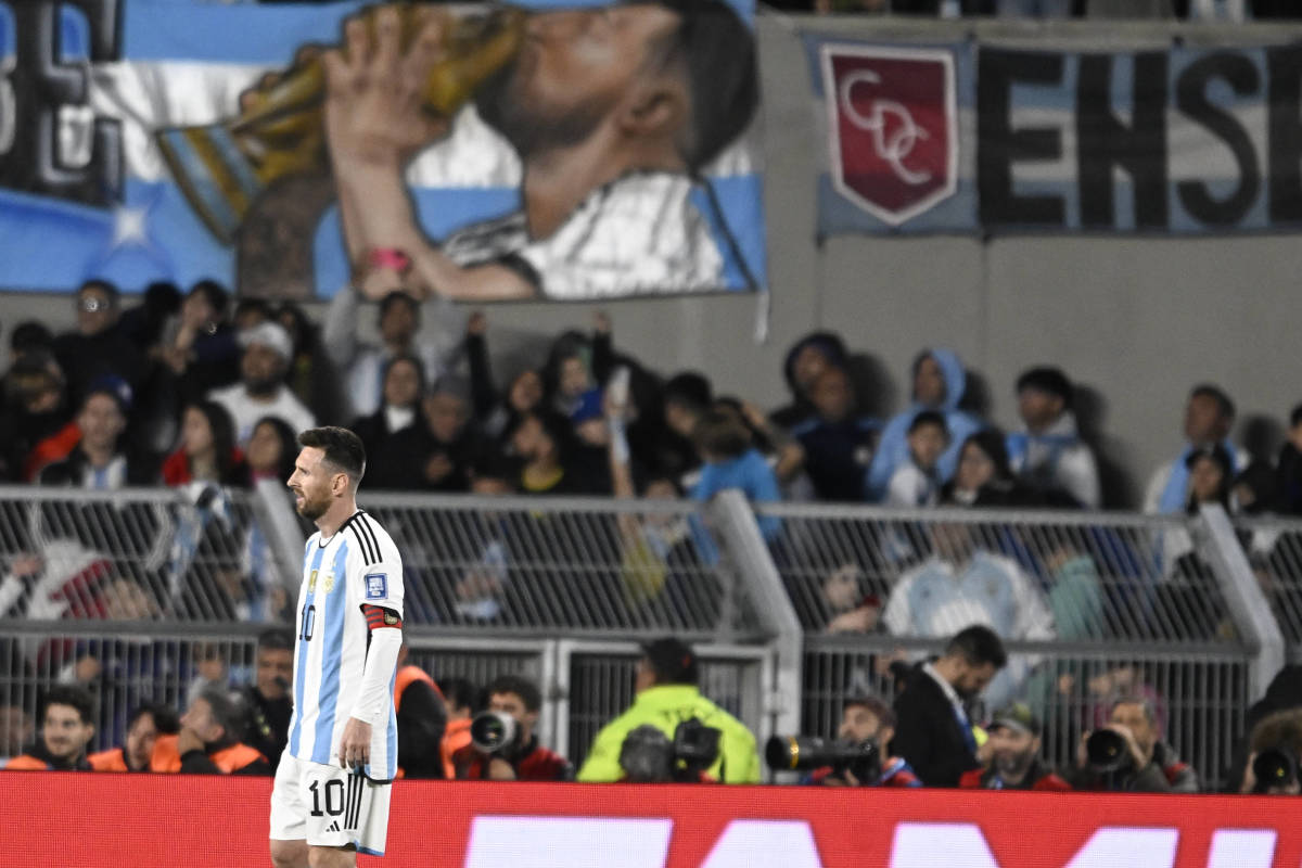 Argentina captain Lionel Messi pictured during his team's 1-0 win over Paraguay in Buenos Aires in October 2023