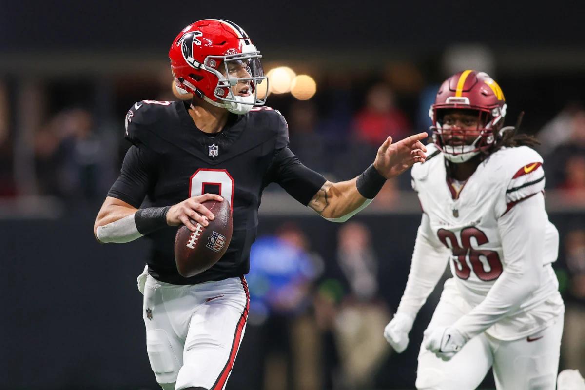 Atlanta Falcons quarterback Desmond Ridder struggled with turnovers Sunday against the Washington Commanders.