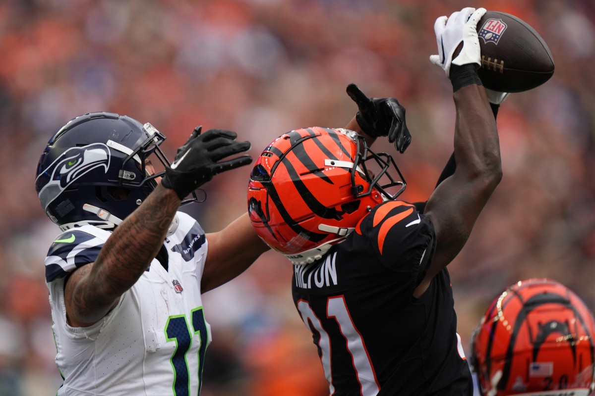 Bengals cornerback Mike Hilton had an interception in Cincinnati's win over the Seahawks in Week 7.