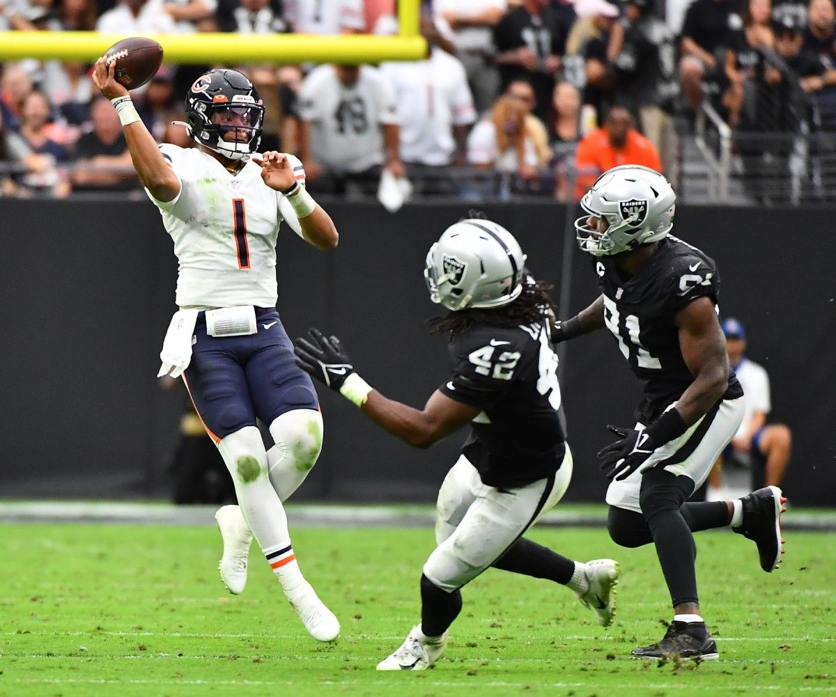 The Las Vegas Raiders are looking to extend their winning streak in Chicago on Sunday.