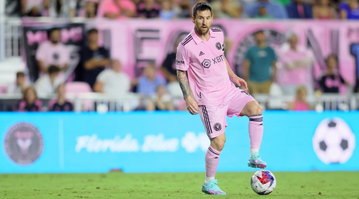 Lionel Messi playing for Inter Miami.