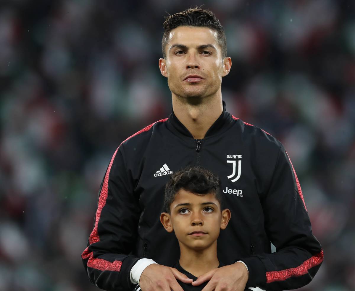 Cristiano Ronaldo pictured with his son Cristiano Jr in 2019