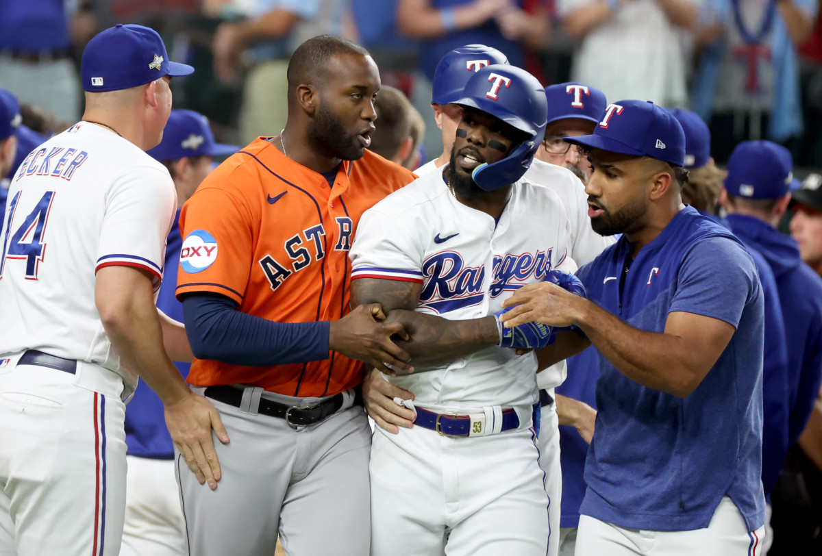 Houston's Bryan Abreu appeals suspension for throwing at Adolis Garcia, is  eligible for ALCS Game 6 – NewsNation