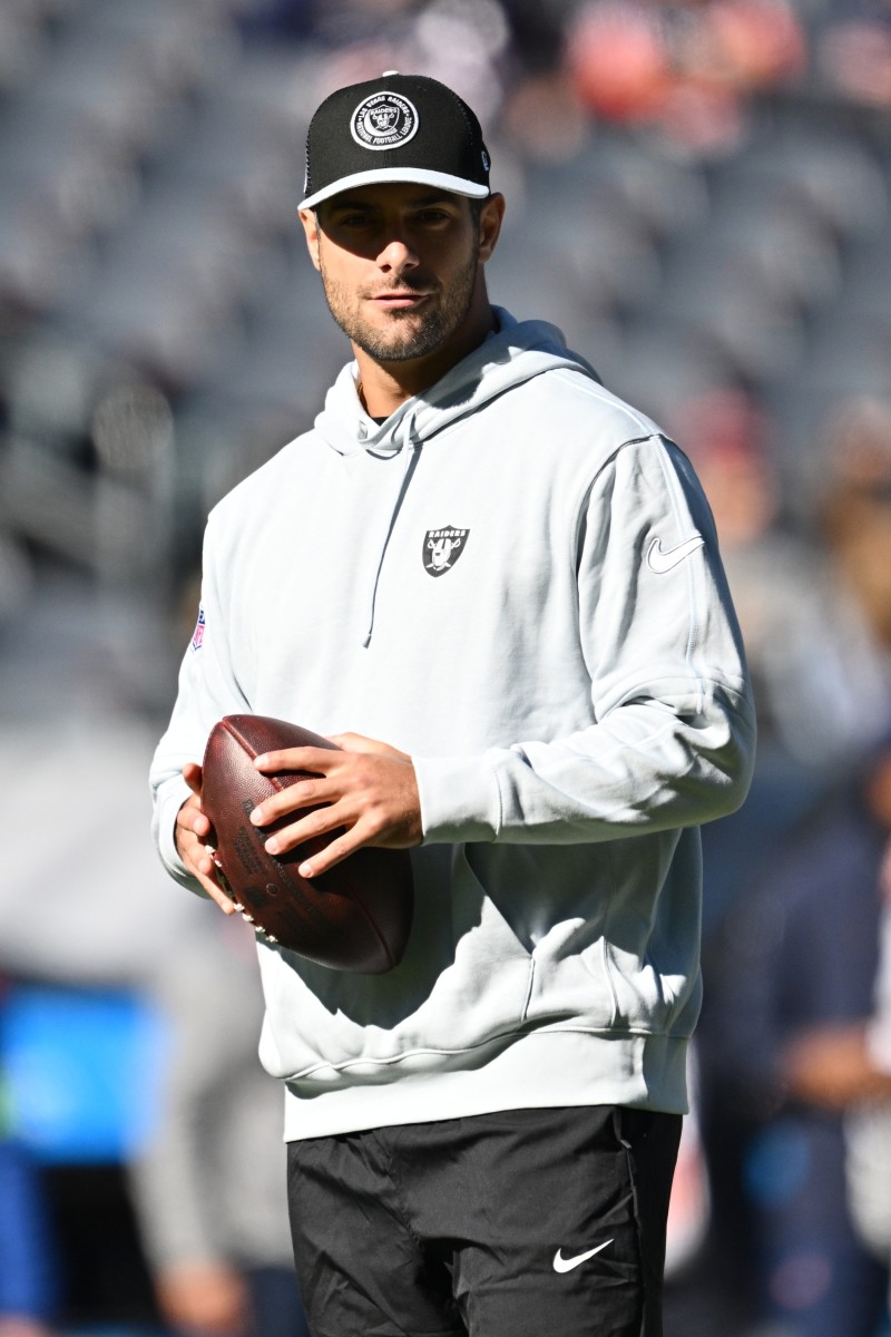 Las Vegas Raiders' QB Jimmy Garoppolo has yet to be medically cleared to play Sunday.